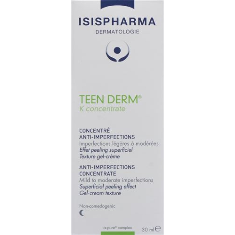 ISIS PHARMACEUTICALS TEEN DERM K CONCENTRÉ Tb 30 ml