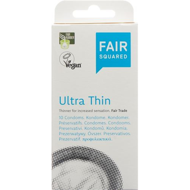 Fair Squared Condom Ultrafino vegano 10uds