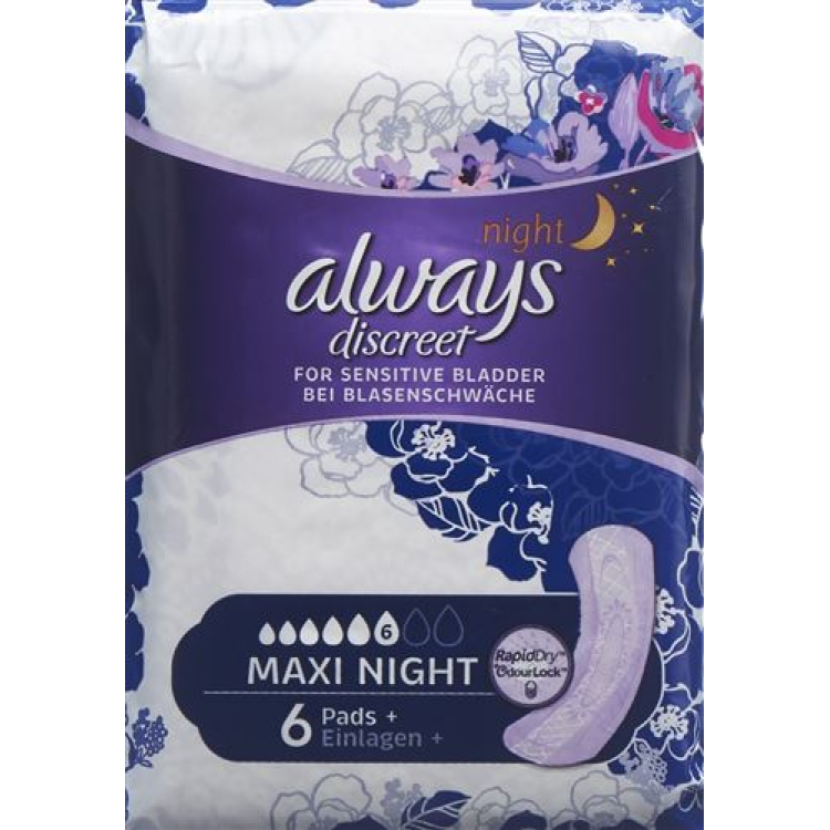 always Discreet Incontinence Maxi Night 6 pcs