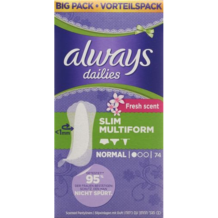 always panty liner Slim Multiform Fresh Value pack 74 pcs