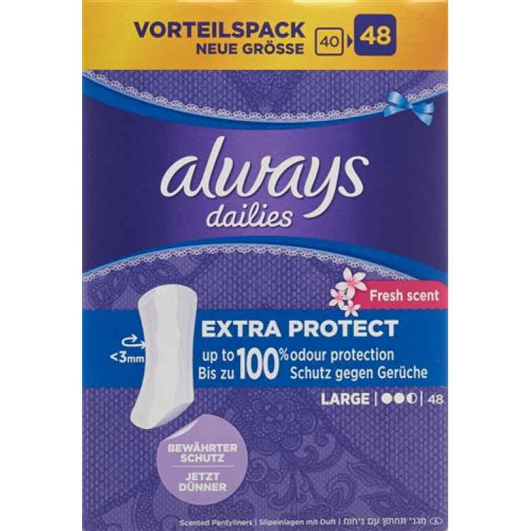 always panty liner Extra Protect Large Fresh Value pack 48 pcs