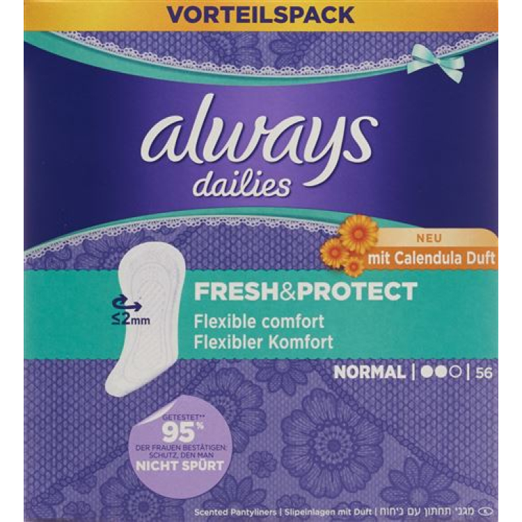 always panty liner Fresh & Protect Normal Calendula Value pack 56 pcs