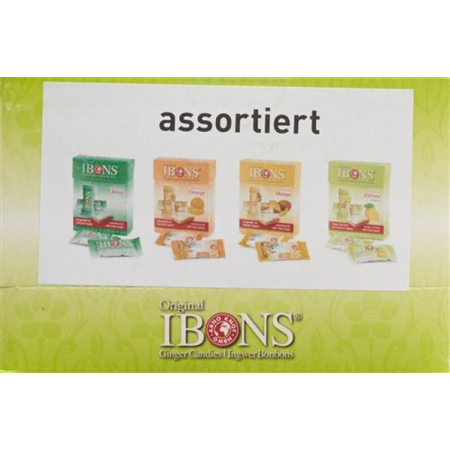 IBONS Ginger Candy Display Mixed 12x60g