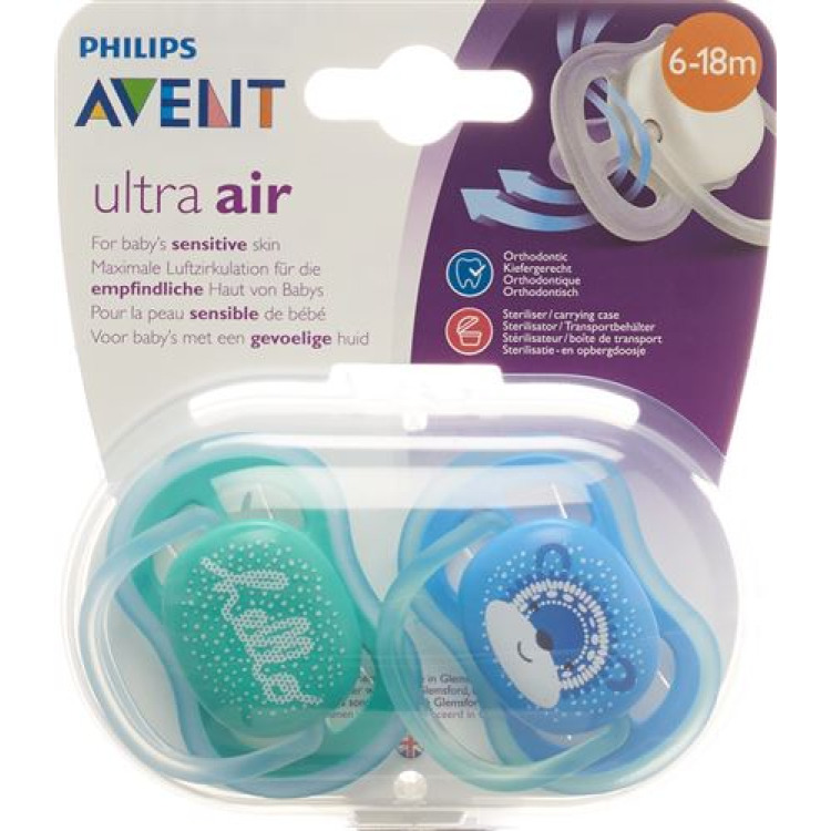 Avent Philips Schnuller ultra air 6-18 Monate Deco Boy 2 Stk