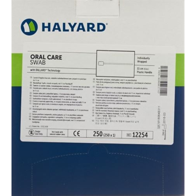 HALYARD ORAL CARE SWAB 250 x