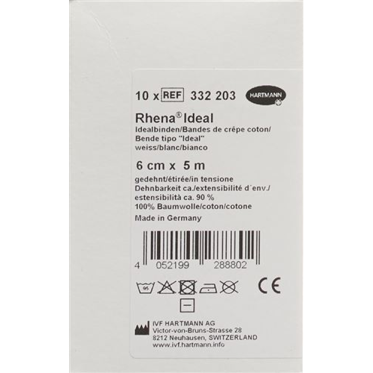 Rhena Ideal Elastic bandage 6cmx5m white 10 pcs