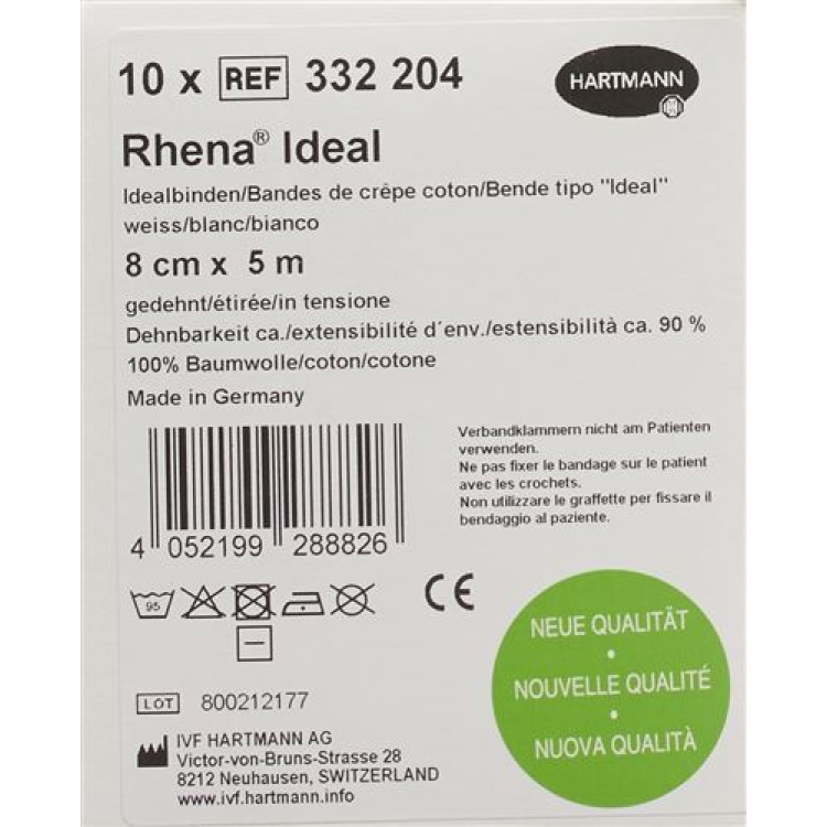 Rhena Ideal Elastic bandage 8cmx5m white 10 pcs