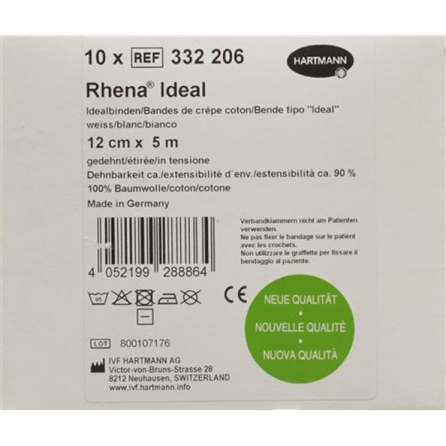 Rhena Ideal Elastic bandage 12cmx5m white 10 pcs