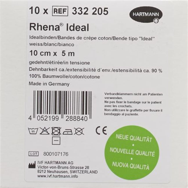 Rhena Ideal Elastic bandage 10cmx5m white 10 pcs