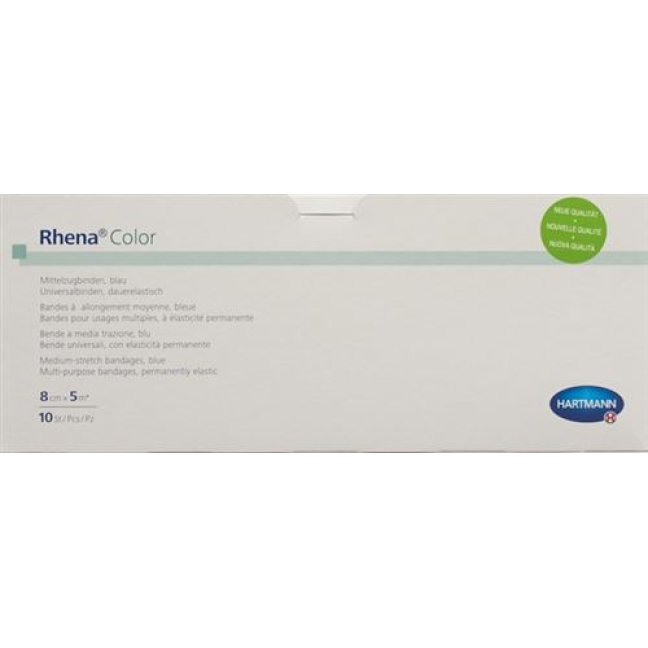 Rhena Color Elastic bandages 8cmx5m blue open 10 pcs