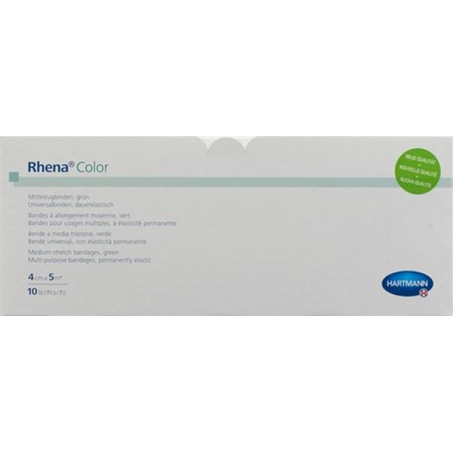 Rhena Color elastic bandages 4cmx5m green open 10 pcs