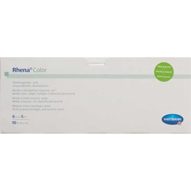 Rhena Color elastic bandages 6cmx5m green open 10 pcs