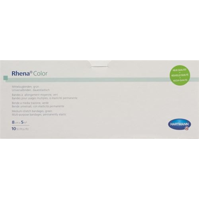 Rhena Color elastic bandages 8cmx5m green open 10 pcs