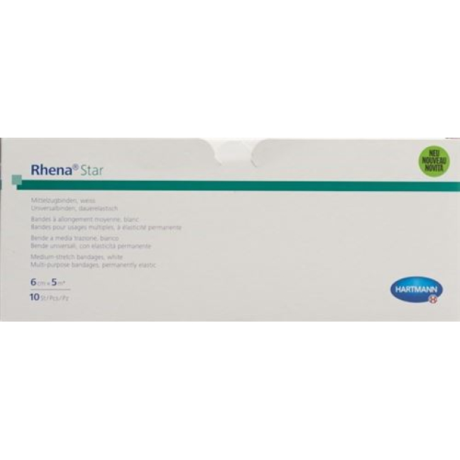 Rhena Star Elastic bandages 6cmx5m white open 10 pcs