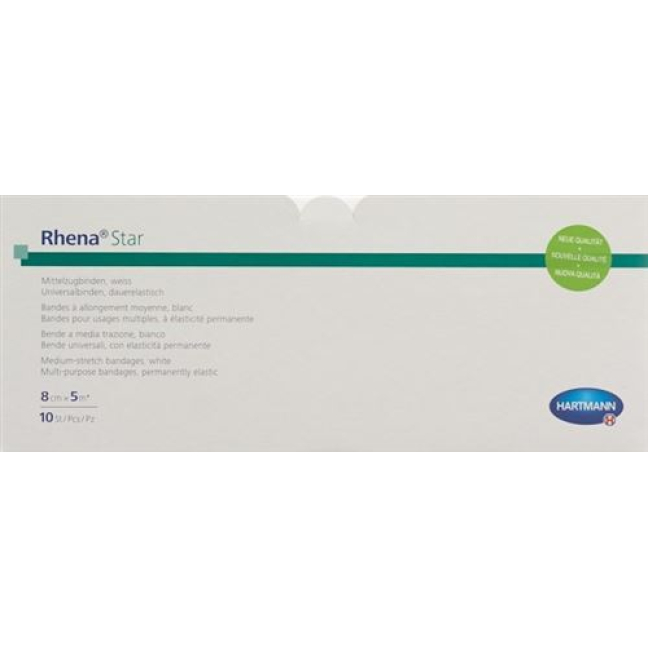 Rhena Star Elastic bandages 8cmx5m white open 10 pcs