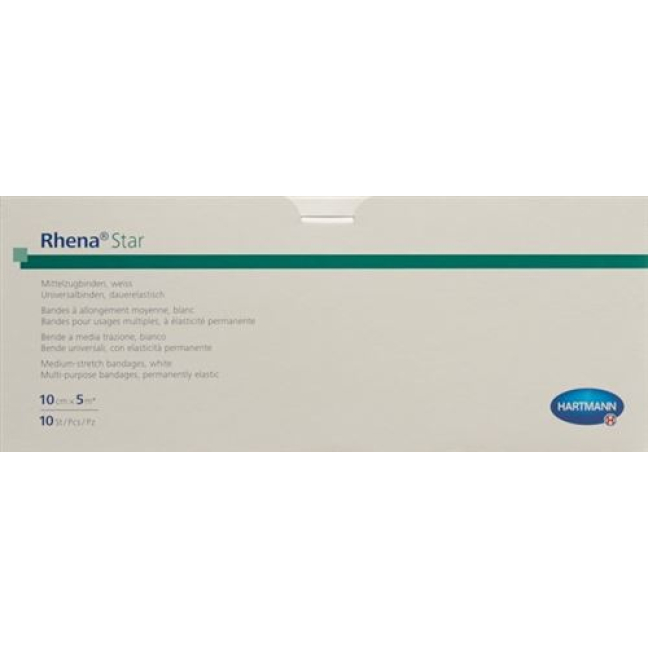 Rhena Star Elastic bandages 10cmx5m white open 10 pcs