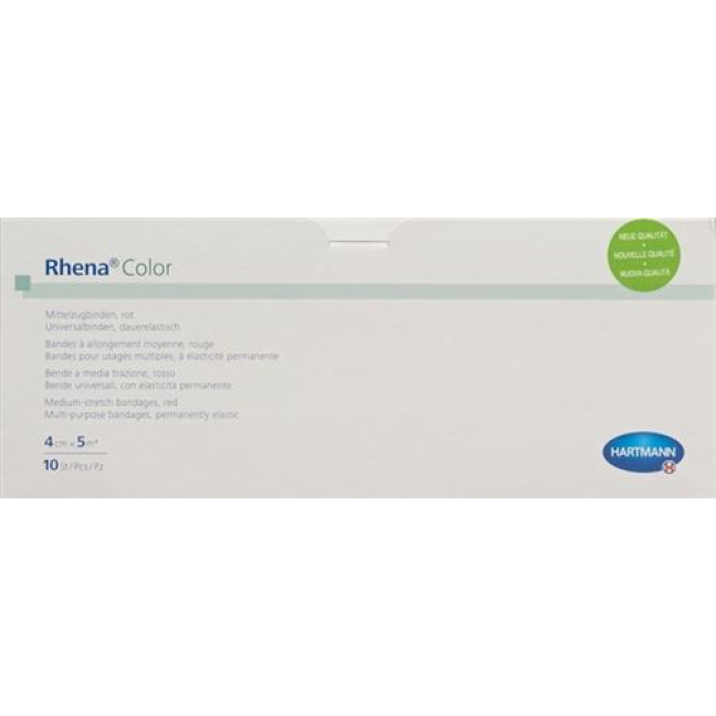 Rhena Color Elastic bandages 4cmx5m red open 10 pcs