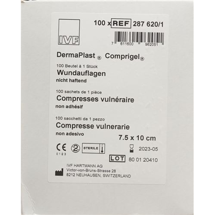 DermaPlast Comprigel sårförband 7,5x10cm steril 100 påsar