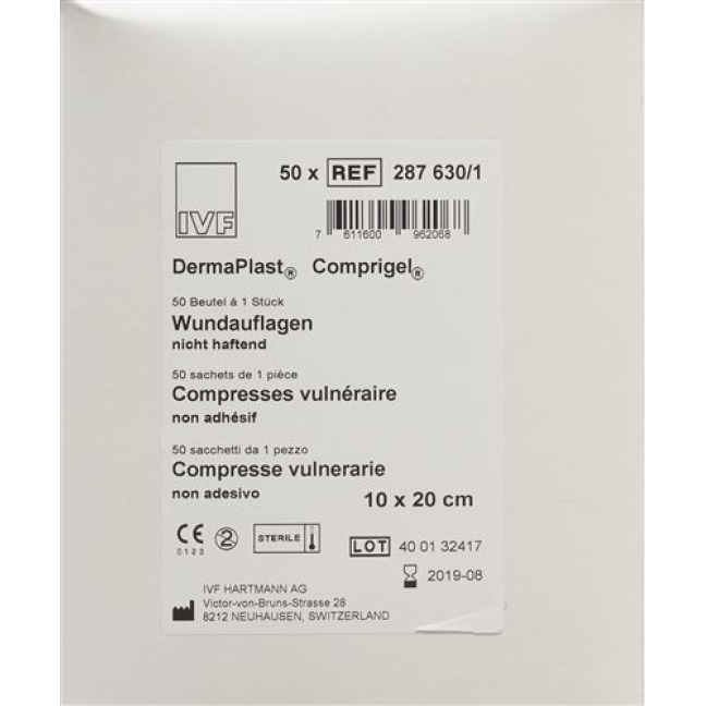 DermaPlast Comprigeli haavaplaaster 10x20cm steriilne 50 kotti