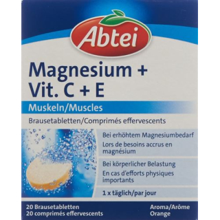 Abtei Magnesium + Vitamin C + E effervescent tablets 20 pcs