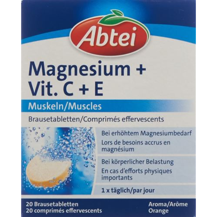 Abtei Magnesium + Vitamin C + E 2 x 10 effervescent tablets