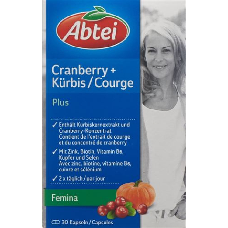 Abtei Cranberry + Pumpkin Plus 30 capsules