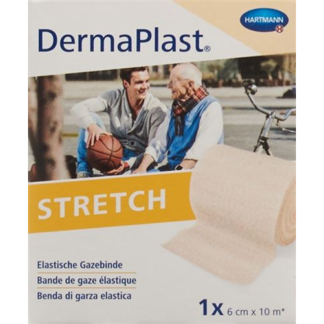 Dermaplast STRETCH elastický gázový obvaz 6cmx10m v barvě kůže