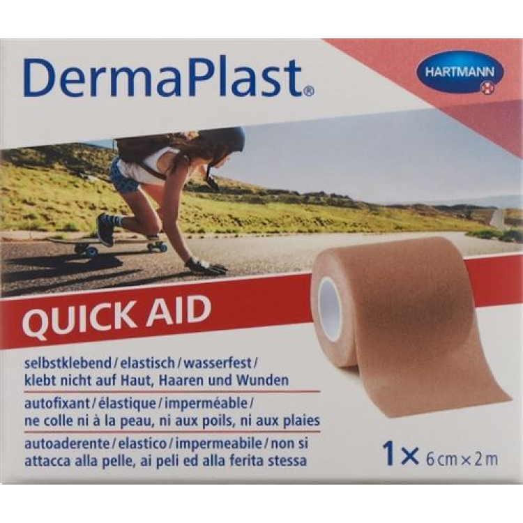 DermaPlast QuickAid 6 cm x 2 m marrone chiaro