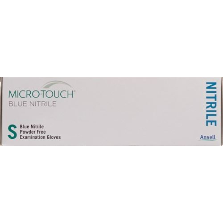 Micro-Touch Blue Nitrile egzaminų pirštinės be pudros S Box 200 vnt