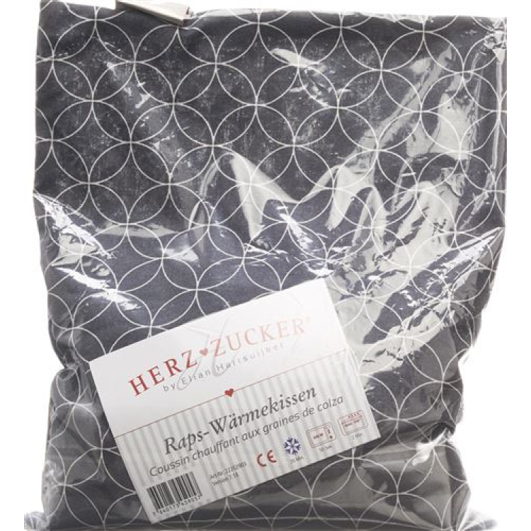 HEART SUGAR canola heating pad 26x21cm Kyoto anthracite