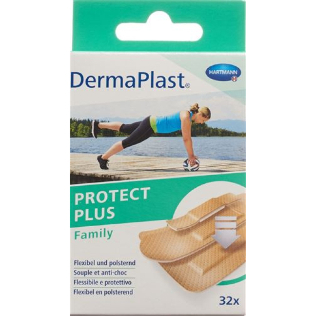 Família Dermaplast Protect Plus 3 tamanhos 32 unid.