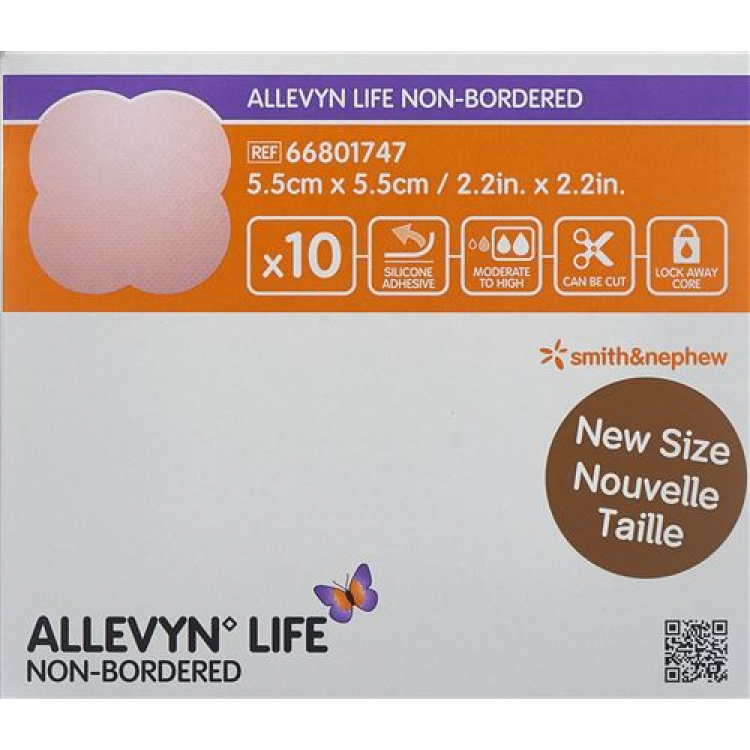 Allevyn Non-Life Bordered 5,5x5,5cm 10 vnt