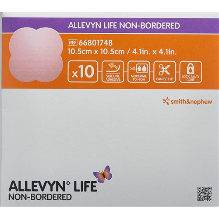 Allevyn Non-Life com borda 10,5 x 10,5 cm 10 unid.