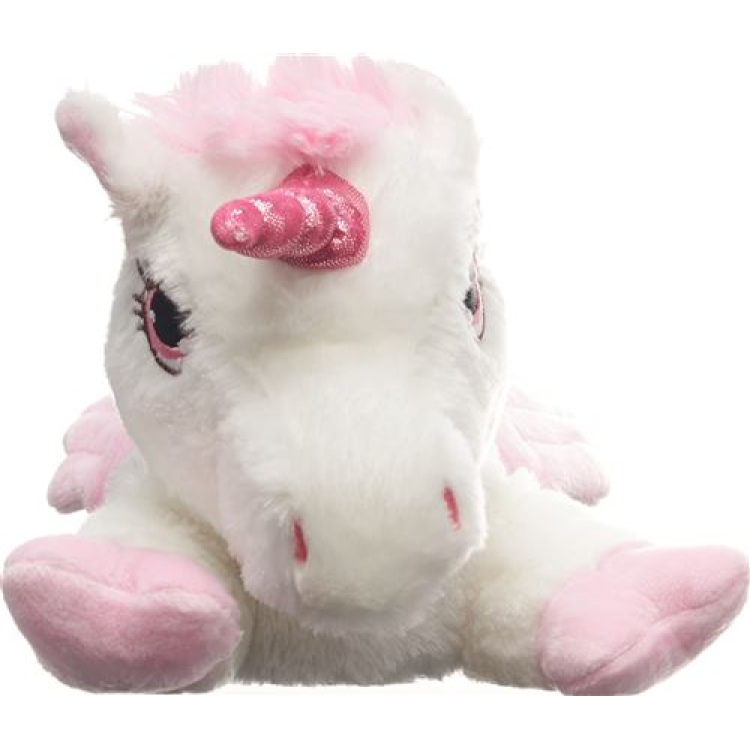 Habibi Plush Pegasus hvit med rosa glitter Horn