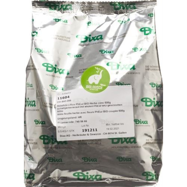 Dixa Yarrow Herb with Flowers PhEur Biologico a fette 500 g
