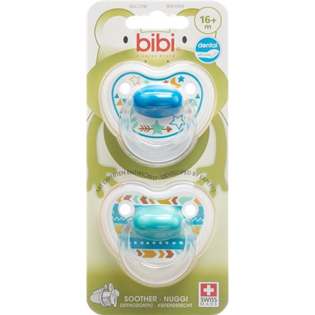 Bibi Nuggi Happiness dental silicone 16+ with ring Trends DUO Main assorted SV-C