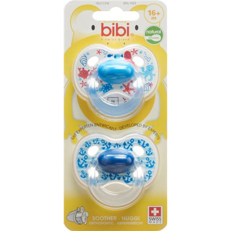 bibi Nuggi Happiness Natural Silicone 16+ M with Ring Trends DUO M