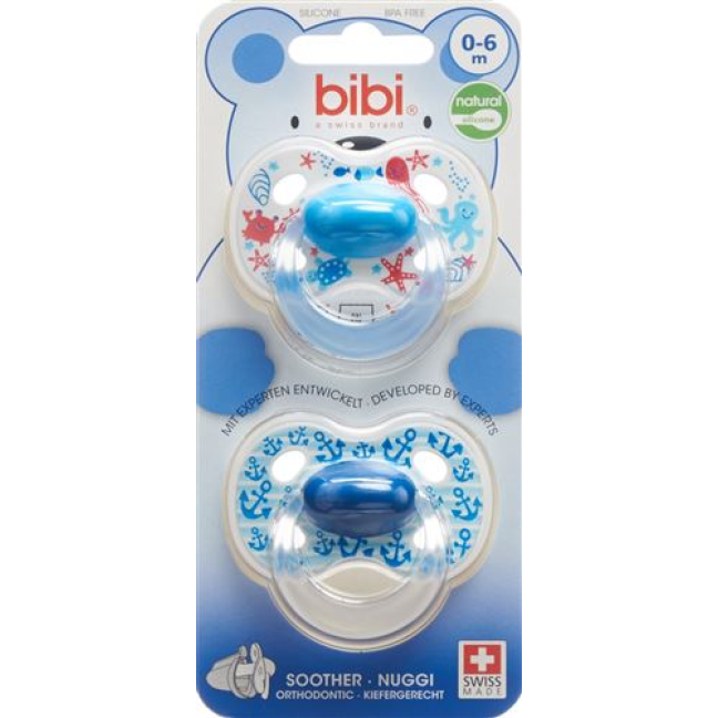 bibi Nuggi Happiness Natural silicone 0-6 M with ring Trends DUO M