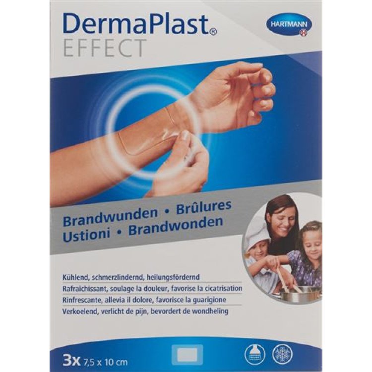 Dermaplast Burn Effect Laastari 75 x 100 mm Koko 3 kpl