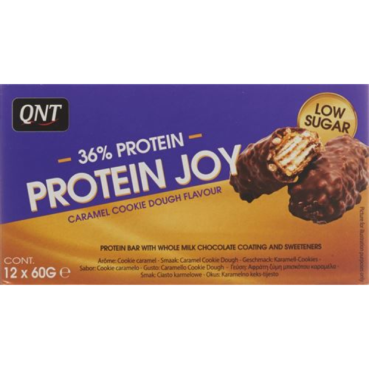 QNT 36% protein Joy Bar Low Sugar Caramel & Cook 12 x 60 g