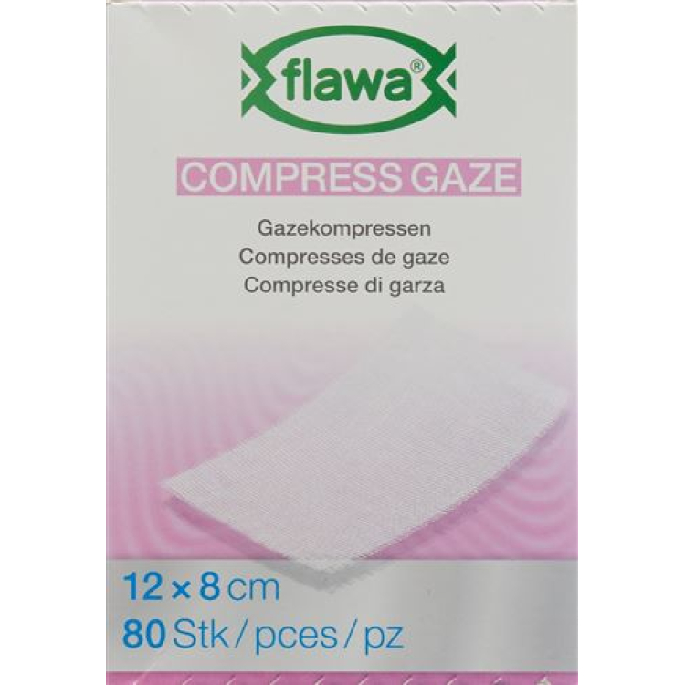 Flawa Gazekompressen geschnitten 8x12cm keimreduzierend behandel