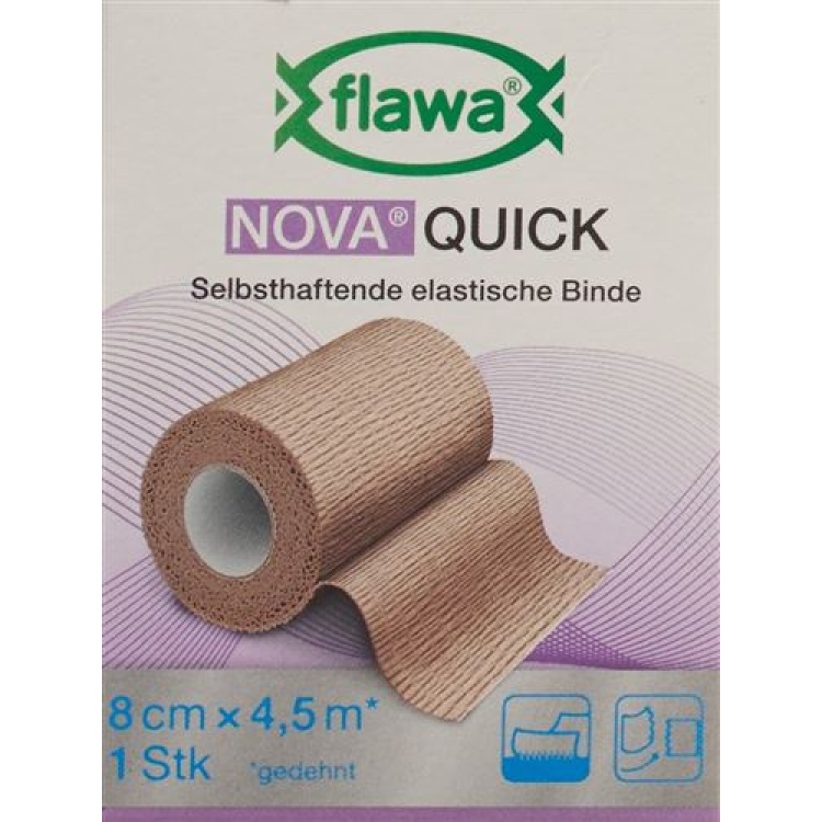 Flawa Nova Quick yhtenäinen riisisidos 8cmx4,5m rusketus