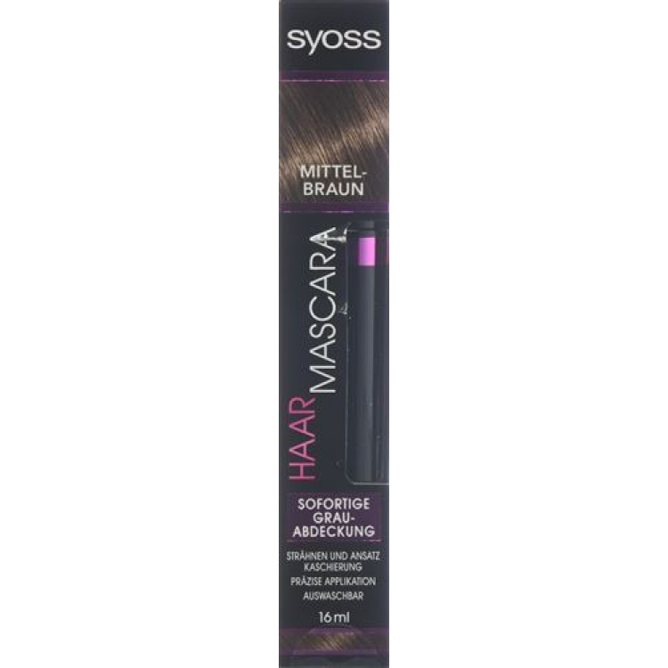 Syoss Haar Mascara Mittelbraun 16 ml