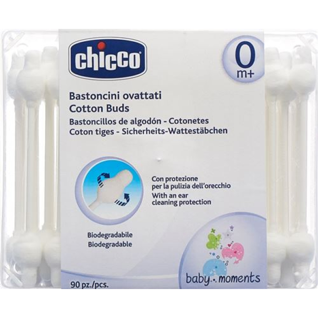 Chicco Safety swab SICURNET cotton 0m + Box 90 pc