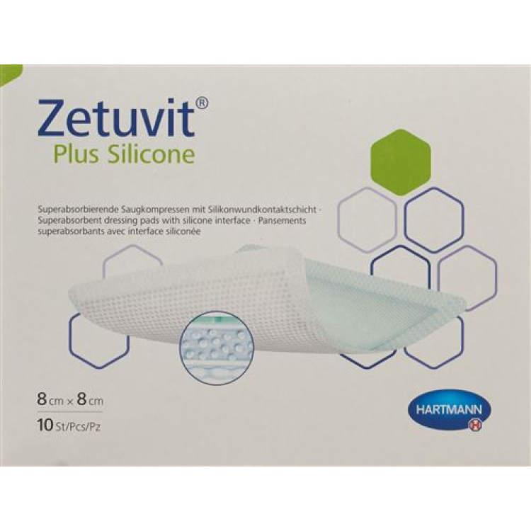 Zetuvit Plus სილიკონი 8x8 სმ 10 ც