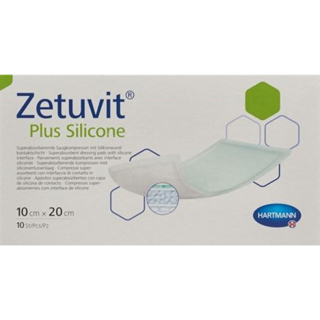 Zetuvit Plus Silicone 10 x 20 cm 10 pièces