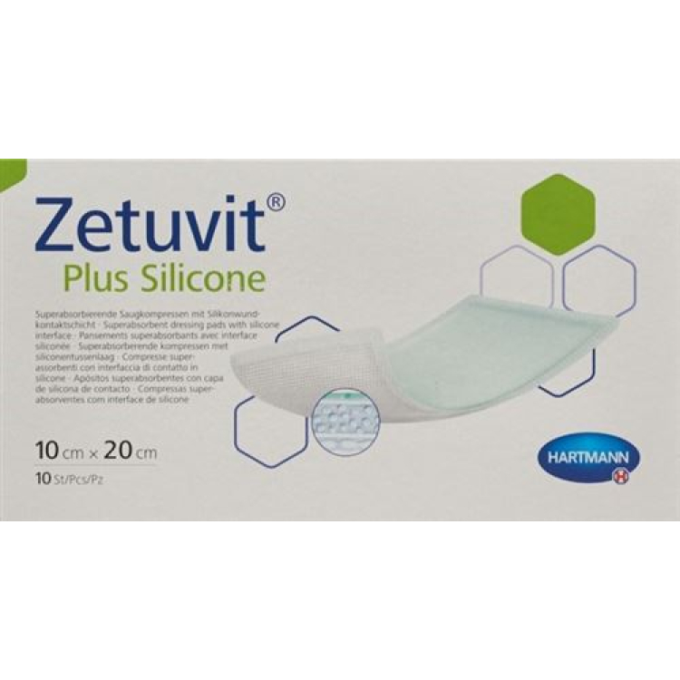 Zetuvit Plus Siliconen 10 x 20 cm 10 stuks