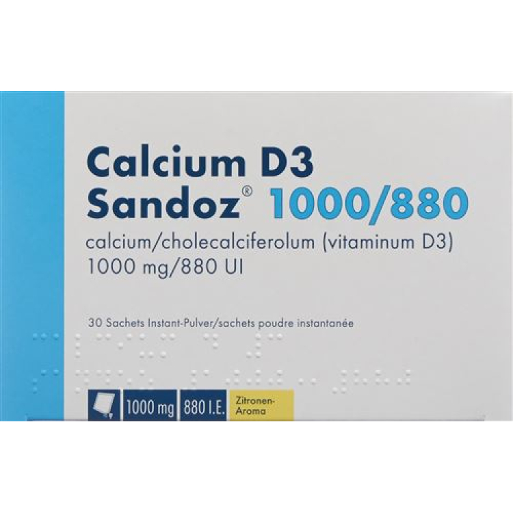 Calcium Sandoz D3 PLV 1000/880 Btl 30 stk