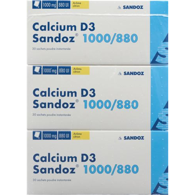Calcium Sandoz D3 PLV 1000/880 Btl 90szt
