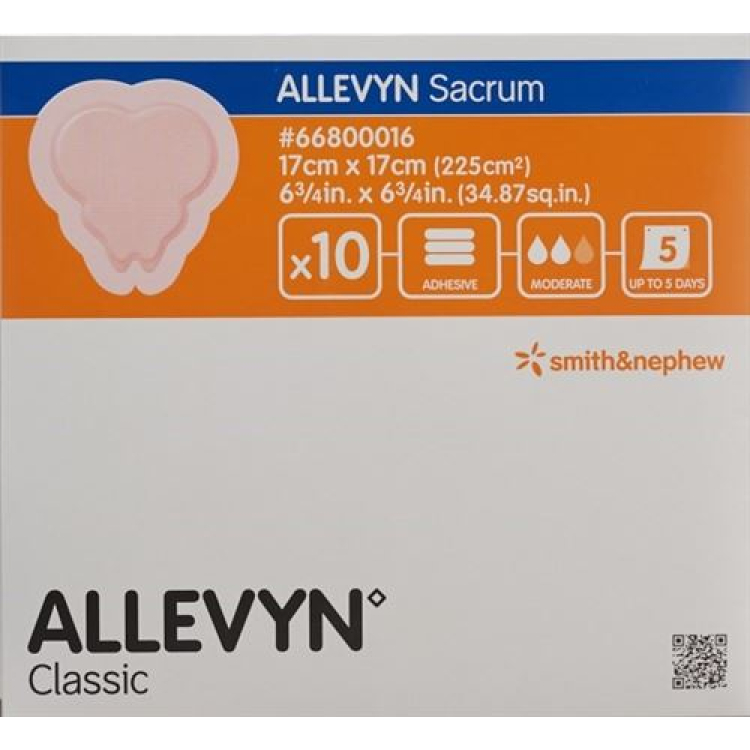 Allevyn Adhesive Sacrum dressing 17x17cm 10 pcs